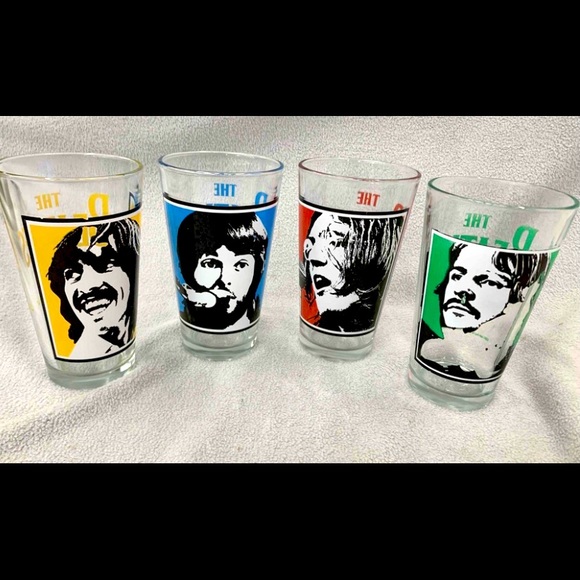 The Beatles commemorative Collective Pint glasses 4 pack - Picture 1 of 5
